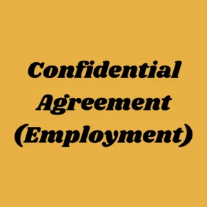 Confidential Agreement (Employment) Template