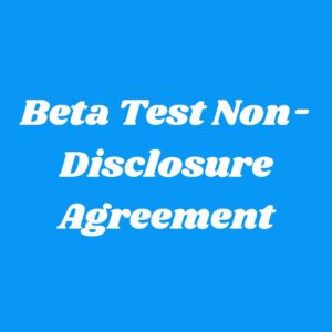 Beta Test Non-Disclosure Agreement – Free Download