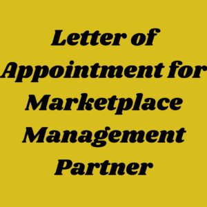 Letter of Appointment for Marketplace Management Partner – Free Download