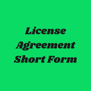 License Agreement Short Form – Free Download
