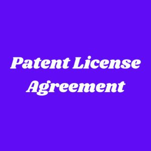 Patent License Agreement – Free Download