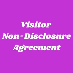 Visitor Non-Disclosure Agreement – Free Download